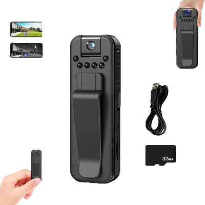 1080p Underwater Camera Mini Body Cam, Infrared Night Vision Portable Recorder, Hd 1080p Rechargeable Mini Body Camera with Night Vison&Rotating Lens, Can Record Audio and Video (WiFi, 32G Card)