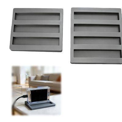7-Slot Desktop Storage Stand compatible with NerdMiner 2.8 Inch Screens, Multi-Unit Organizer Rack for CYD Display Boards, Gray