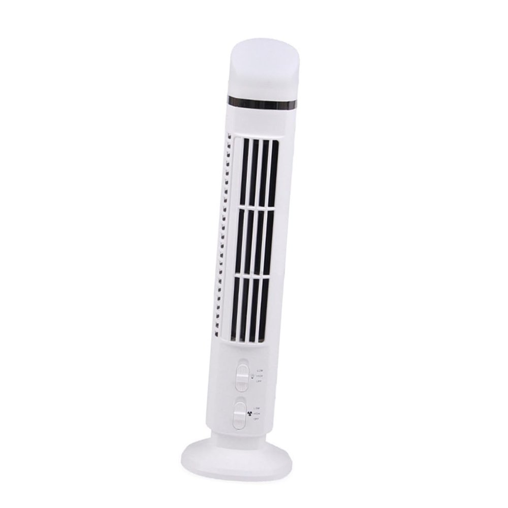 Mini USB Tower Fan with Night Light, Bladeless Oscillating Desk Cooling
