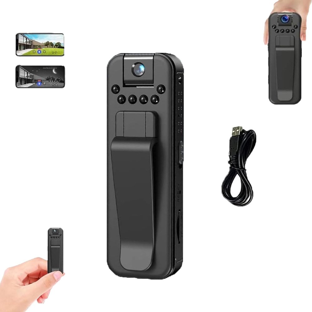 1080p Underwater Camera Mini Body Cam, Infrared Night Vision Portable Recorder, Hd 1080p Rechargeable Mini Body Camera with Night Vison&Rotating Lens, Can Record Audio and Video (Basic, No Card)