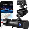 4K Dash Cam Front and Rear/Inside, Car Mount Dash Camera with 5G Wi-Fi, GPS, 3" IPS Screen, 64GB SD Card Included, Night Vision, G-Sensor, 24H Parking Mode, Loop Recording, APP Control, Black view 1