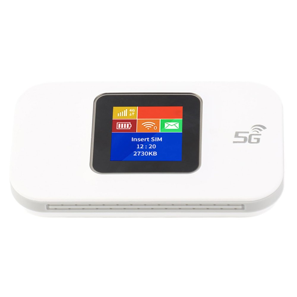 ACOGEDO 4G Portable 44in Color Screen Mobile Hotspot Router with SIM Card Slot for Phone Tablet Laptop Access Use 3G Regions to Users is High Speed in Asia Asia Africa The Users Portable (White)