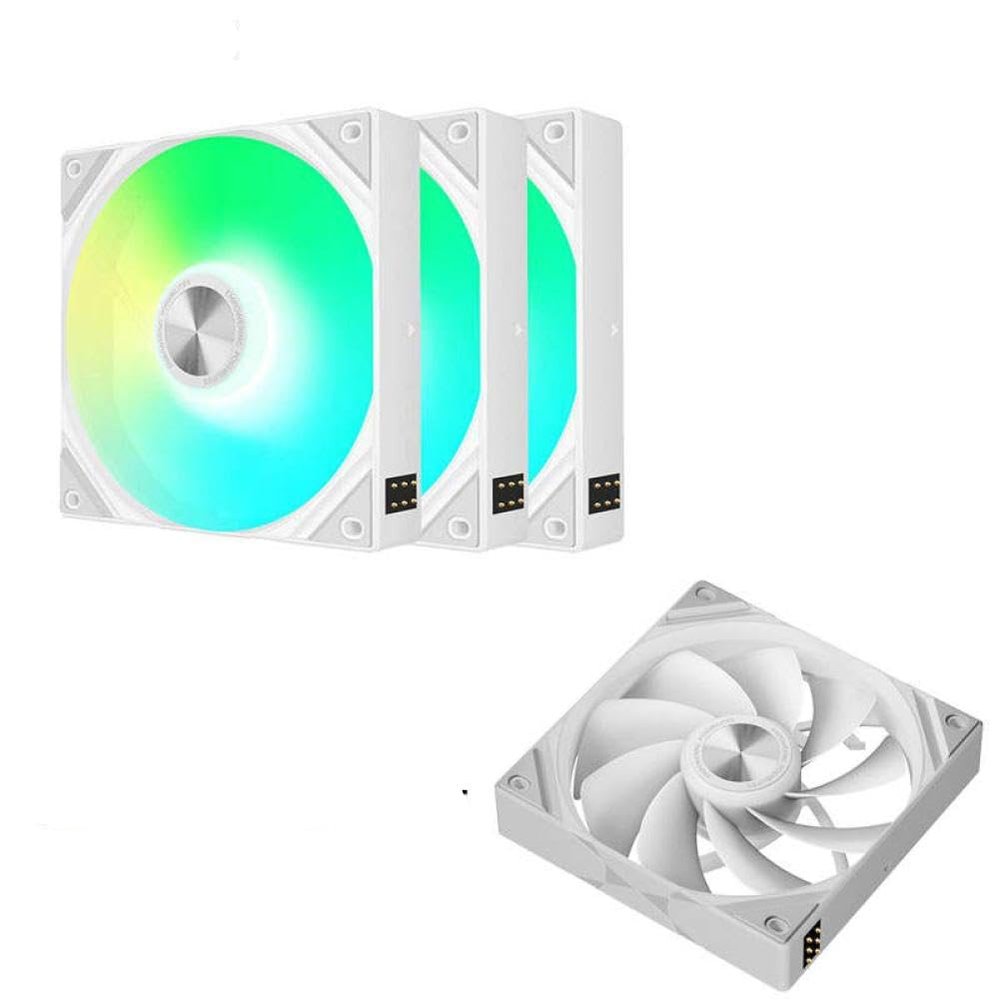 120MM Chassis Fan Magnetic Connection 500-1850 RPM PC Material Free Wire Splicing Fans Triple Pack Compatible with TRYX ROTA SL ARGB(White Reverse)