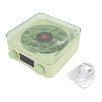 Qudinip Waves Player, Compact Stereo Sound Ambient Light Creative Present Portable Vintage Waves Cordless Speaker for Sleep Relaxing (Green)