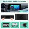10 inch Single Din Car Stereo with Carplay Wireless/Wired Android Auto Detachable Screen YouTube Online Video FM/RDS MirrorLink SWC EQ, Single Din Bluetooth Radio with USB/Type-C Backup Camera view 2