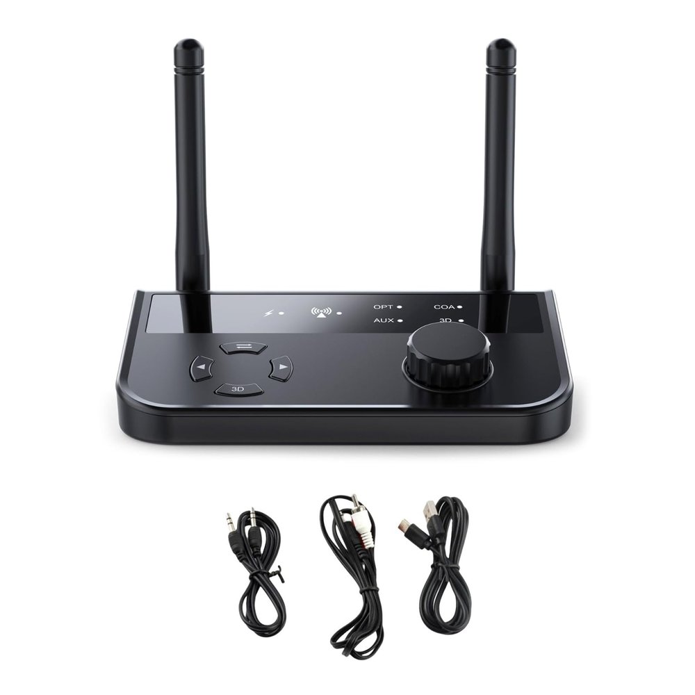 Bluetooth 5.3 Audio Receiver for Speaker Car Home Stereo, Stereo System, Support 3.5mm AUX/Digital Optical Fiber/Coaxial Jack