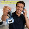 Mini Cassette Player - Retro Cassette Sound, Retro Sound Keychain, Mini Recordable Gift for Birthday Valentine's Day (Red+Blue) view 3