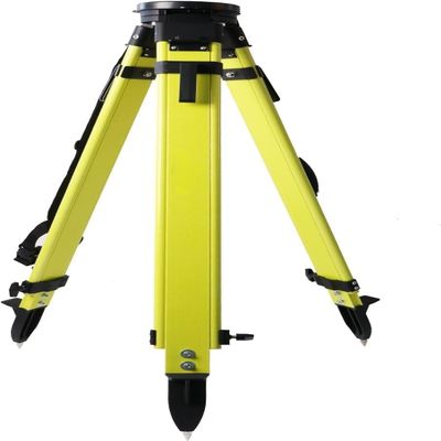 Heavy Duty Survey Tripod Stand, Fiberglass and Wood Build, Dual Lock Clamps, Round Head Mount, Adjustable Height 3672 Inches