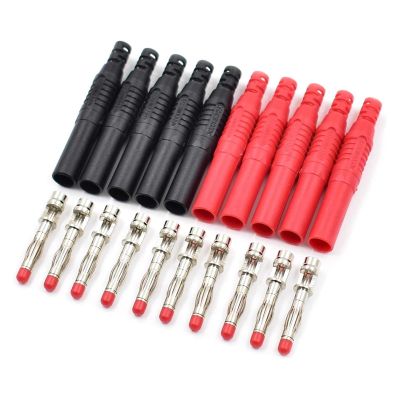 BHUPWZE 10pcs Insulated Seal Protection Shrouded 4mm Banana Plugs Solder DIY Connectors Adapters for Multimeter Test