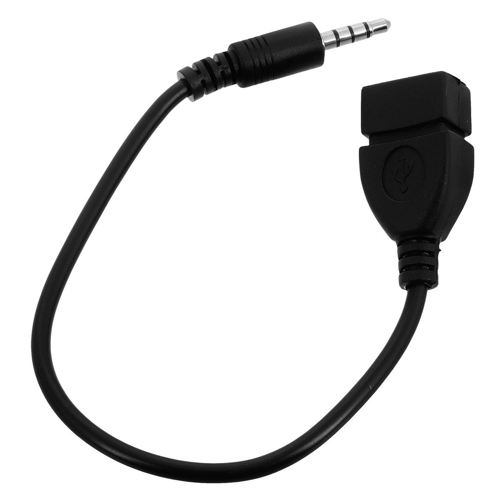 Healeved 5mm Black Car Aux Audio Connector Cable to USB Audio Converter Adapter Cable for Car Electronics Mp3 Music Playback