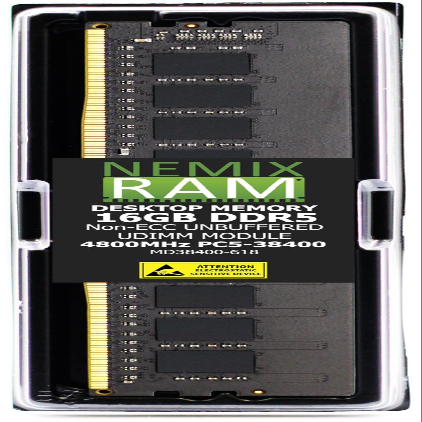 16GB 1X16GB DDR5 4800MHZ PC5-38400 1Rx8 1.1V CL40 288-PIN Non-ECC Unbuffered UDIMM NEMIX RAM Desktop PC Memory Compatible with MSI B760 Gaming Plus WiFi Gaming Motherboard