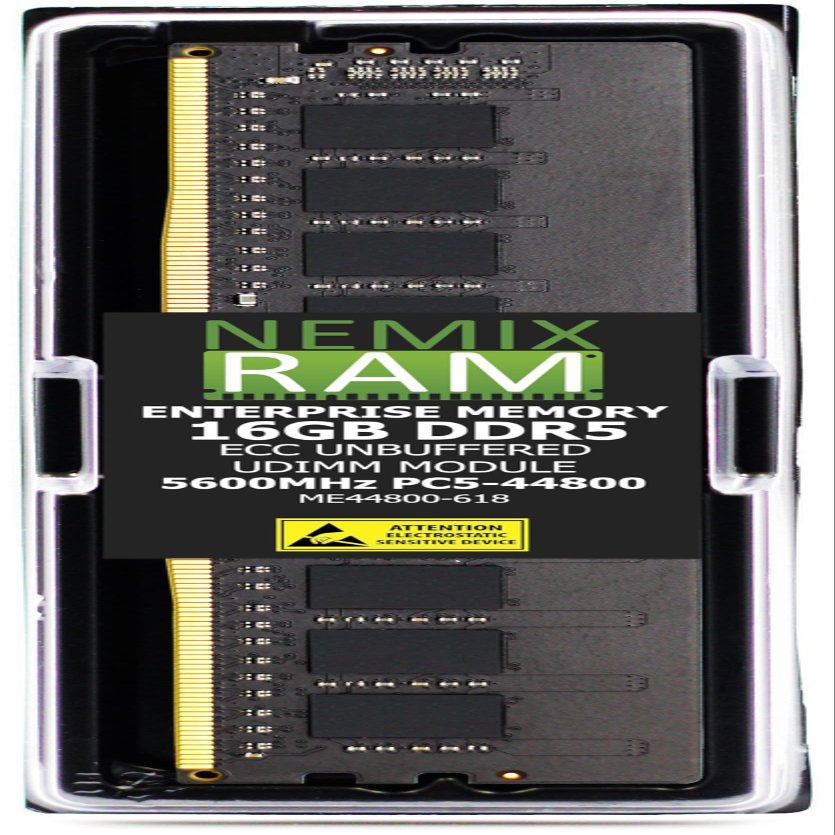 16GB 1X16GB DDR5 5600MHZ PC5-44800 1Rx8 1.1V CL46 288-PIN ECC Unbuffered UDIMM NEMIX RAM Desktop PC Memory Compatible with ASRock B850 PRO RS WiFi Motherboard
