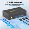 8K HDMI KVM Switch 2 Monitors 2 Computers,8K@60HZ USB3.0 Dual Monitors KVM Switches for 2 PC/Laptops Share Mouse Keyboard and 2 Screens,with 2 USB Cables/Controller,EDID Adapative,Plug&Play view 3
