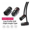 BHUPWZE Low Profile 3 Pin XLR Connector 90 Angle 360 Rotateable Plug for Microphone Audio Mixer Headphone Amplifier(AC3M-SR-9 White Ring) view 2