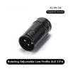 BHUPWZE Low Profile 3 Pin XLR Connector 90 Angle 360 Rotateable Plug for Microphone Audio Mixer Headphone Amplifier(AC3M-SR-9 White Ring) view 4