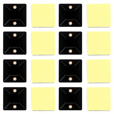 BELLIFFY 100pcs Self-adhesive Cable Tie Base Wire Cable Organizer Mounts for Desk Cord Management Black Adhesive Wire Tie Holder Clips for Home Office Use