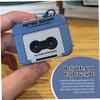 CAKEEYUM 2Pcs Mini Tape Recorder Keychain, Plastic Recordable Retro Mini Cassette Tape Recorder Keychain for Backpacks, Handbags Microcassette Player, Portable view 2