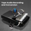 Portable Cassette Player and Recorder Converter, Convert Cassette to Digital & Save to USB Drive, Audio Tape Recorder with Retractable Handle, Independent Microphone, Built-in Speaker view 2