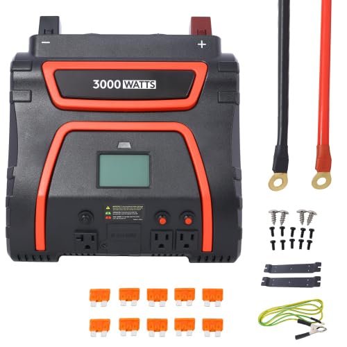 Donext 3000 Watts Car Power Inverter, Modified Sine Wave, Built-in Car LED Display, 12V to 115V, ETL Approved, Portable AC Power Supply, for Emergencies, Job Sites, Trucks, Boats, Off-Grid, RV Camping