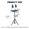 Adjustable Multimedia Stand,Floor-Standing Laptop Stand with Mouse Tray and Dual Phone Holders,Suitable for Indoor and Home Use view 2