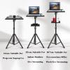 Adjustable Multimedia Stand,Floor-Standing Laptop Stand with Mouse Tray and Dual Phone Holders,Suitable for Indoor and Home Use view 3