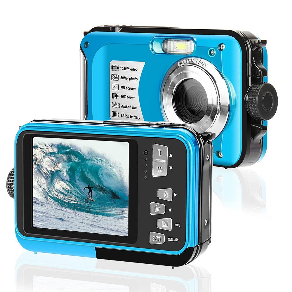 56MP 4K Underwater Autofocus 1250mAh 32GB Card, 11FT Waterproof Cameras, Floatable Digital Camera Underwater Camera for SnorkelingIPS HD Screen & 16X Digital Zoom, Diving, Rafting