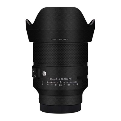 24 1.4 Lens Cap Skin Anti-Scratch Camera Sticker Protective Wrap Film Body Protector Decal for Sigma 24mm F1.4 DG DN fit for Sony Mount(Armor Fiber Black)