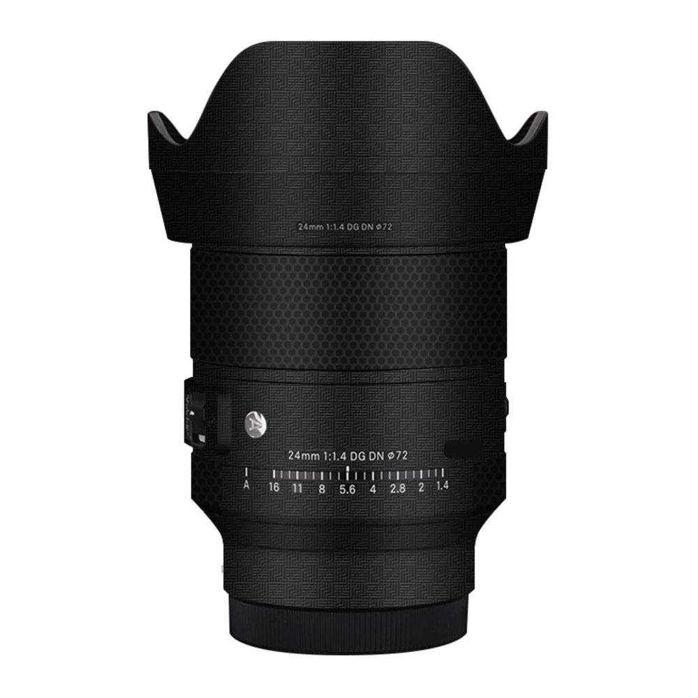 24 1.4 Lens Cap Skin Anti-Scratch Camera Sticker Protective Wrap Film Body Protector Decal for Sigma 24mm F1.4 DG DN fit for Sony Mount(Armor Fiber Black)