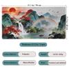 Large Mouse Pad Desk Mat,Non-Slip Extended Gaming Office Desk Pad with Red Maple Leaves Rainbow Waterfall Asian Mountain Landscape,31.1x15.7 Stitched Edge Rubber Base Thick Cloth Surface Keyboard Mat view 2
