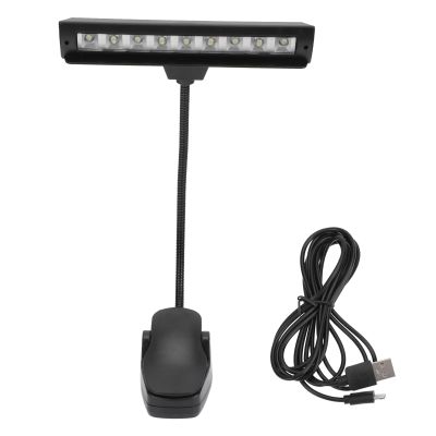 ARTSEWPLY USB Rechargeable LED Clip Lamp for Music Stand, Eye Protection Piano Score Light with Adjustable Brightness, Portable Clip-on Reading Light for Musicians and Bedside Use