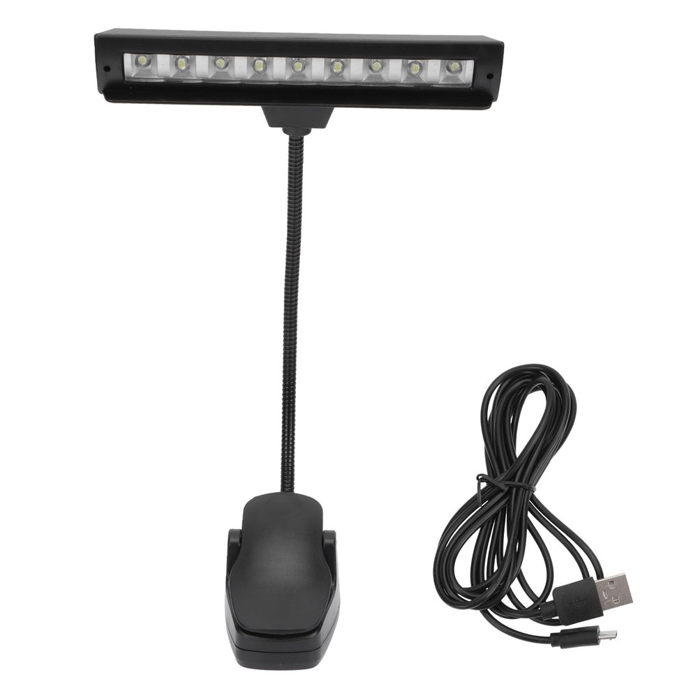 ARTSEWPLY USB Rechargeable LED Clip Lamp for Music Stand, Eye Protection Piano Score Light with Adjustable Brightness, Portable Clip-on Reading Light for Musicians and Bedside Use