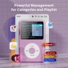 Mp3 Player with Bluetooth Y1 Portable Music Digital Players Supports Playlist Audiobook Video Nice Gadget for Kids Puple view 2