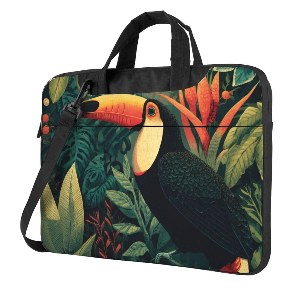 (toucan inhabits) Slim Laptop Bag with Strap 13 inch Portable Laptop Sleeve Tote Case for Travel Business Men Women