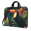 (toucan inhabits) Slim Laptop Bag with Strap 13 inch Portable Laptop Sleeve Tote Case for Travel Business Men Women view 1