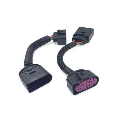 2Pcs 14 Pins Headlights Wiring Harness Connector Plug Adapter 1J0973737 1J0973837 5Q0973837 3C0973837 Compatible for Audi VW Skoda Seat