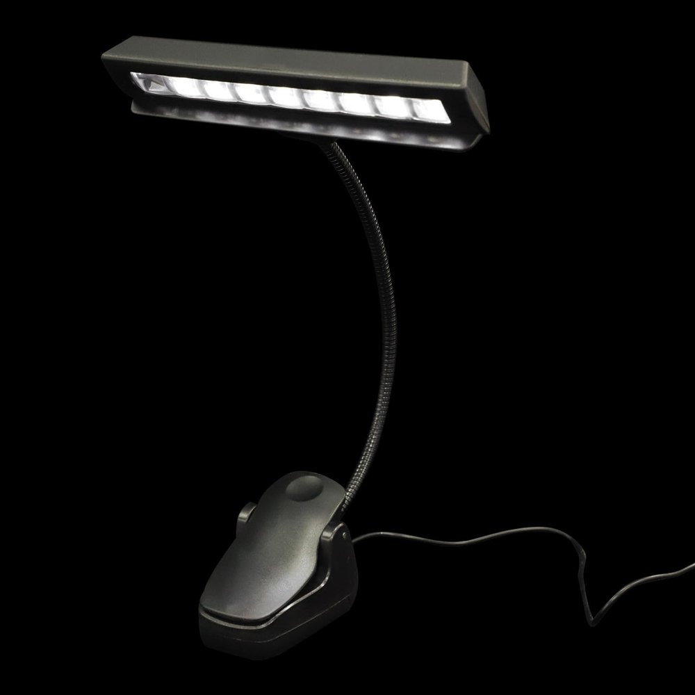 Beaupretty LED USB Rechargeable Music Stand Light Clip, Foldable Piano Sheet Music Lamp with Adjustable Brightness for Reading and Night Studying