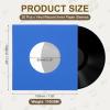 MECCANIXITY 7"x7" Vinyl Record Inner Paper Sleeves, 20 Pcs 110GSM Anti Static Kraft Paper Vinyl Record Jackets Center Hole with Poly Lined for LP Albums Storage Protection Covers (Navy Blue) view 2