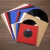 MECCANIXITY 7"x7" Vinyl Record Inner Paper Sleeves, 20 Pcs 110GSM Anti Static Kraft Paper Vinyl Record Jackets Center Hole with Poly Lined for LP Albums Storage Protection Covers (Navy Blue) view 4