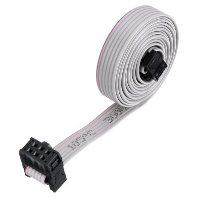 MECCANIXITY 1 Pcs IDC Connector Flat Ribbon Cable, 6 Pins 2.54mm Pitch 1m Length FC to FC Dual Female Connector Flat Ribbon Cable Wire for Industrial Electronics, Grey