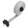 MECCANIXITY 1 Pcs IDC Connector Flat Ribbon Cable, 6 Pins 2.54mm Pitch 1m Length FC to FC Dual Female Connector Flat Ribbon Cable Wire for Industrial Electronics, Grey view 1