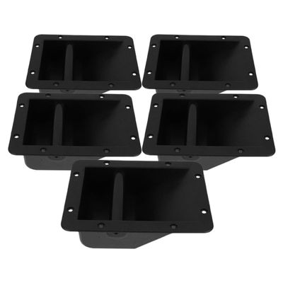 BESPORTBLE 5pcs Black Plastic Speaker Handles, Replacement Bucket and Side Handles for Outdoor and Stage Speaker Cabinets, Sturdy 204x164x60mm Audio Equipment Accessories
