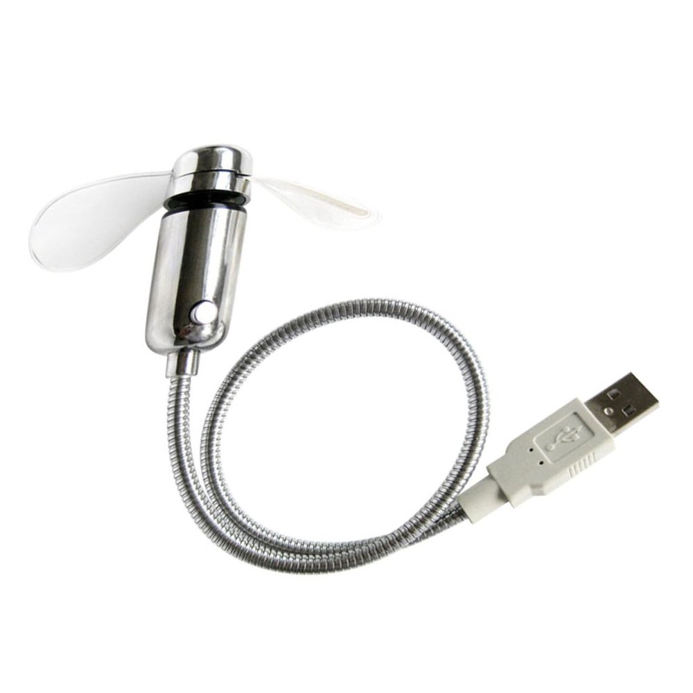 BESPORTBLE USB Clock Fan with LED Display Portable Mini Usb-powered Cooling Fan Rechargeable Small Desk for Home Office Travel