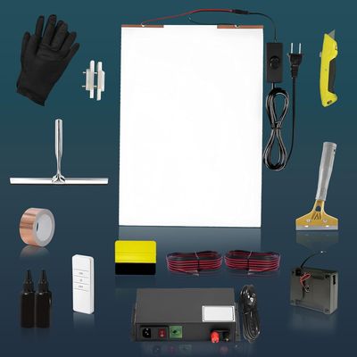 15-in-1 Smart Film Pro Kit Box Switchable Adhesive Privacy Film Sample with DIY Installation Tools, Remote Control, 300W Transformer, Squeegee, Wires & Accessories