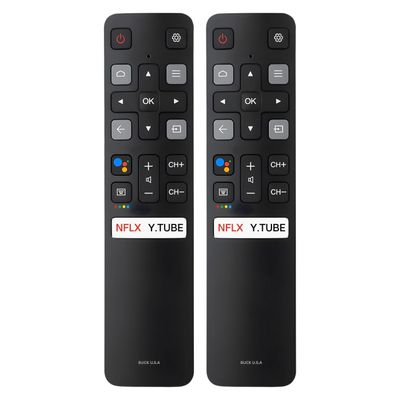 2 Pack RC802V TCL Remote Control Replacement - Easy Setup with Shortcut Keys - Universal TCL Android 4K UHD Smart TV Remote Replacement (55S434, 50S434, 43S434, 40S334, 40S330, 75S434, 70S430, 55S435)