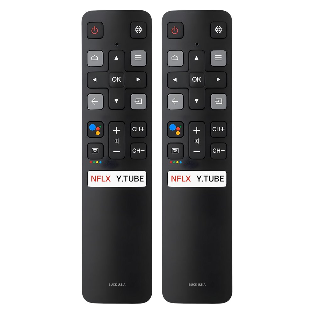 2 Pack RC802V TCL Remote Control Replacement - Easy Setup with Shortcut Keys - Universal TCL Android 4K UHD Smart TV Remote Replacement (55S434, 50S434, 43S434, 40S334, 40S330, 75S434, 70S430, 55S435)