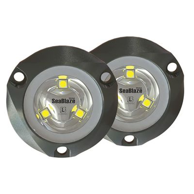 101245 - Aftermarket Replacement Seablaze Mini Underwater Light - Pair - Brushed Finish - White Non-Dimming Compatible with Lumitec