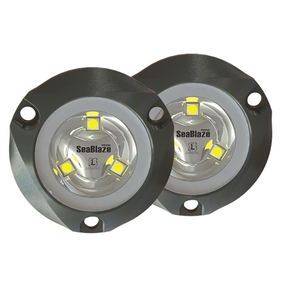 101245 - Aftermarket Replacement Seablaze Mini Underwater Light - Pair - Brushed Finish - White Non-Dimming Compatible with Lumitec