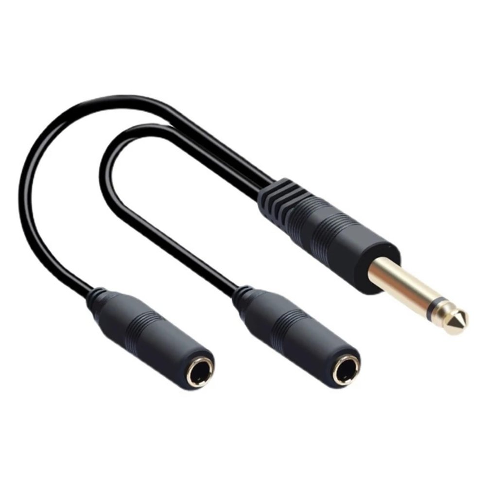 BHUPWZE Male Female Adapter Cable 1/4 6.35mm Plug to Dual Y-Shaped Splitter Stereo Sound Frequency Line