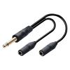 BHUPWZE Male Female Adapter Cable 1/4 6.35mm Plug to Dual Y-Shaped Splitter Stereo Sound Frequency Line view 2