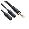 BHUPWZE Male Female Adapter Cable 1/4 6.35mm Plug to Dual Y-Shaped Splitter Stereo Sound Frequency Line view 3